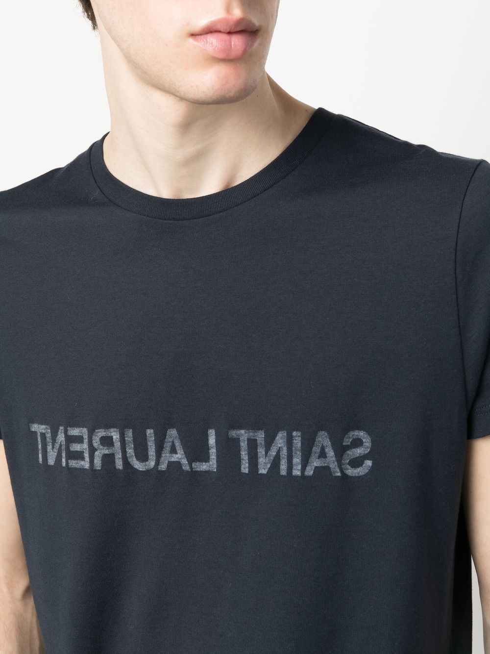 Saint Laurent Reverse logo-print cotton T-shirt