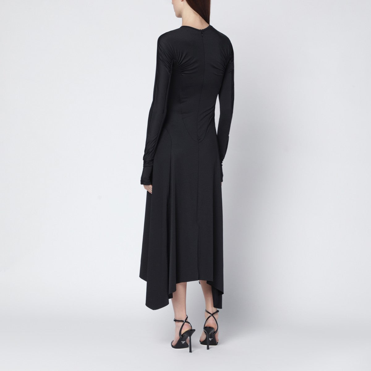 Victoria Beckham Black asymmetric midi dress