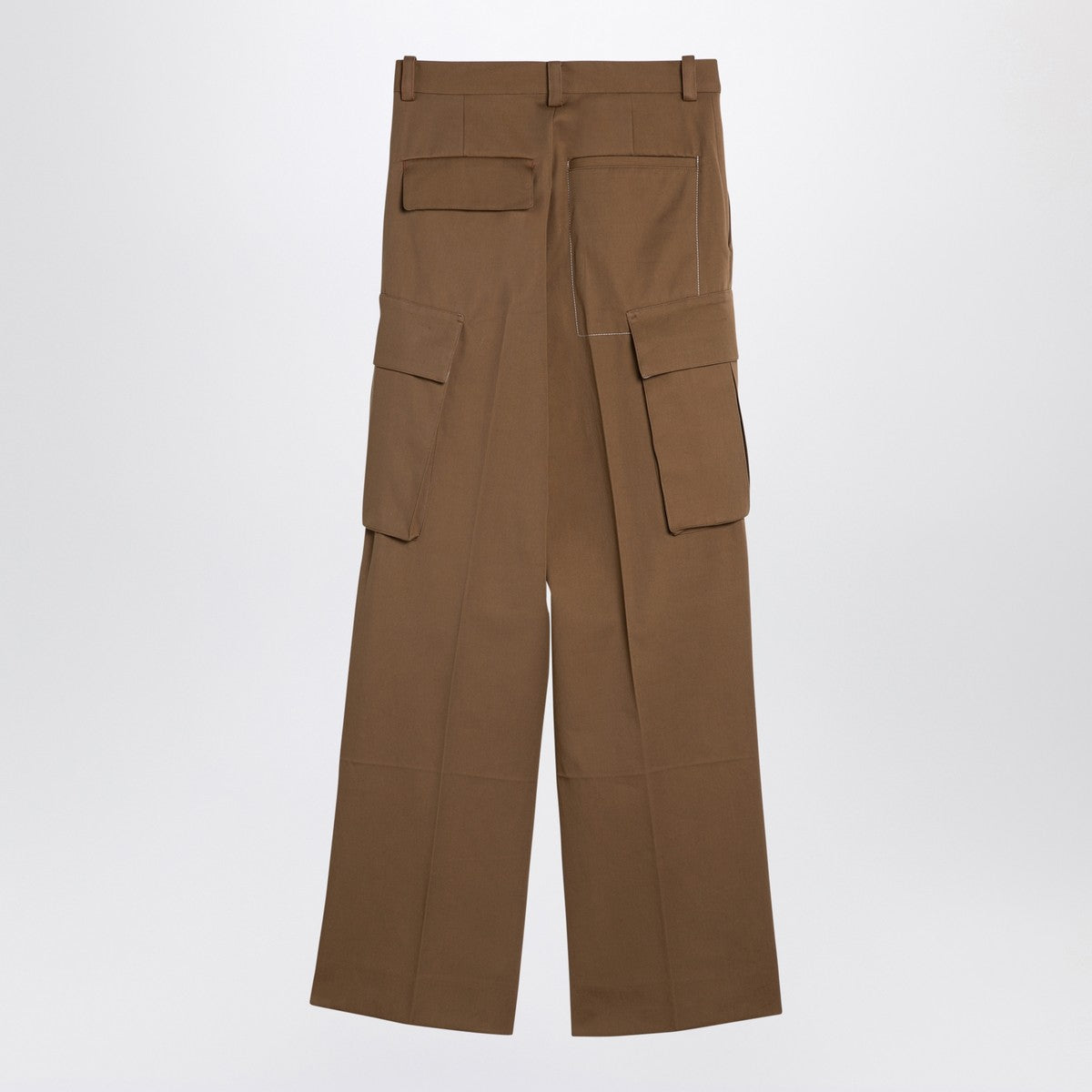 Victoria Beckham Tobacco-coloured cotton cargo trousers