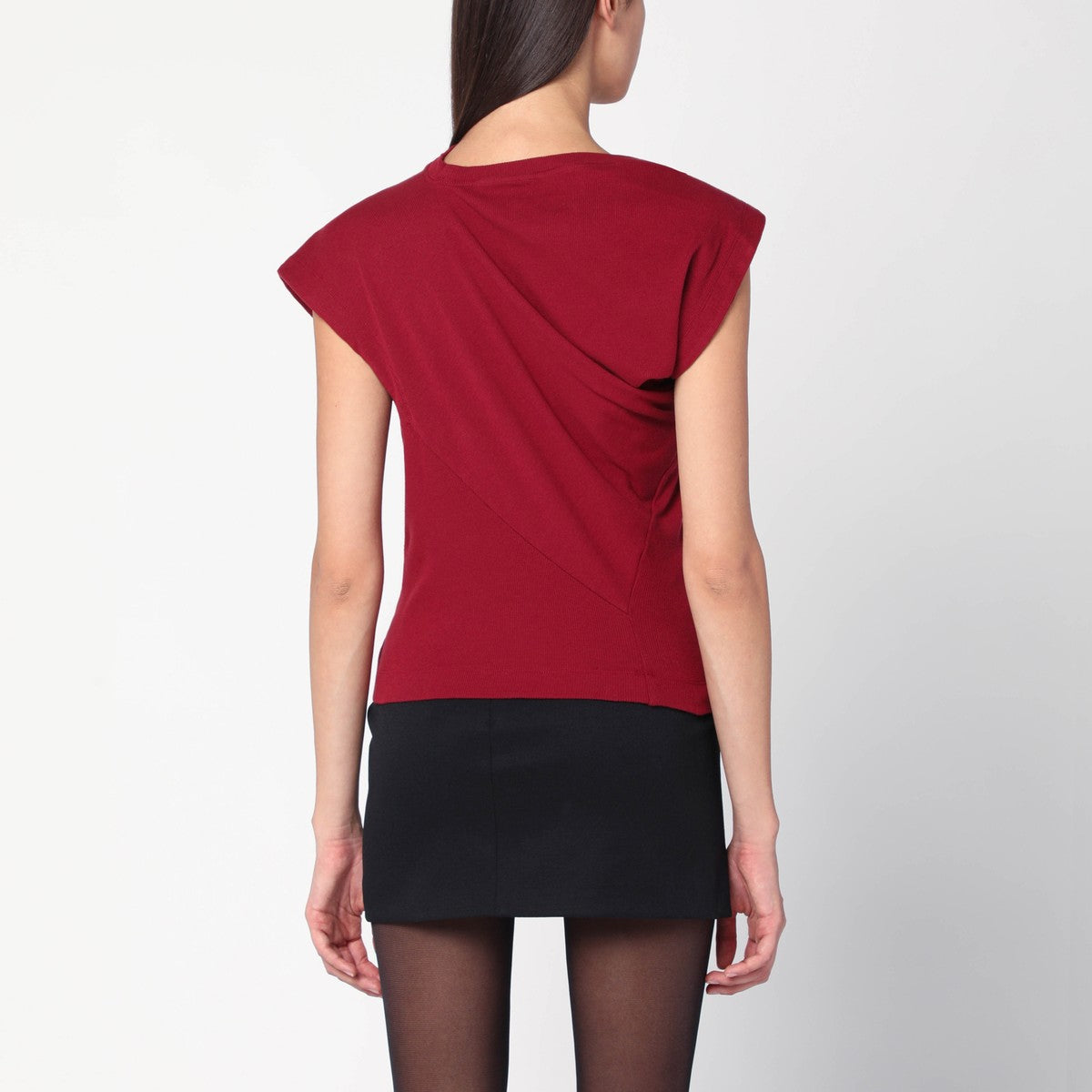 Vivienne Westwood Brick red asymmetrical T-shirt with Orb logo