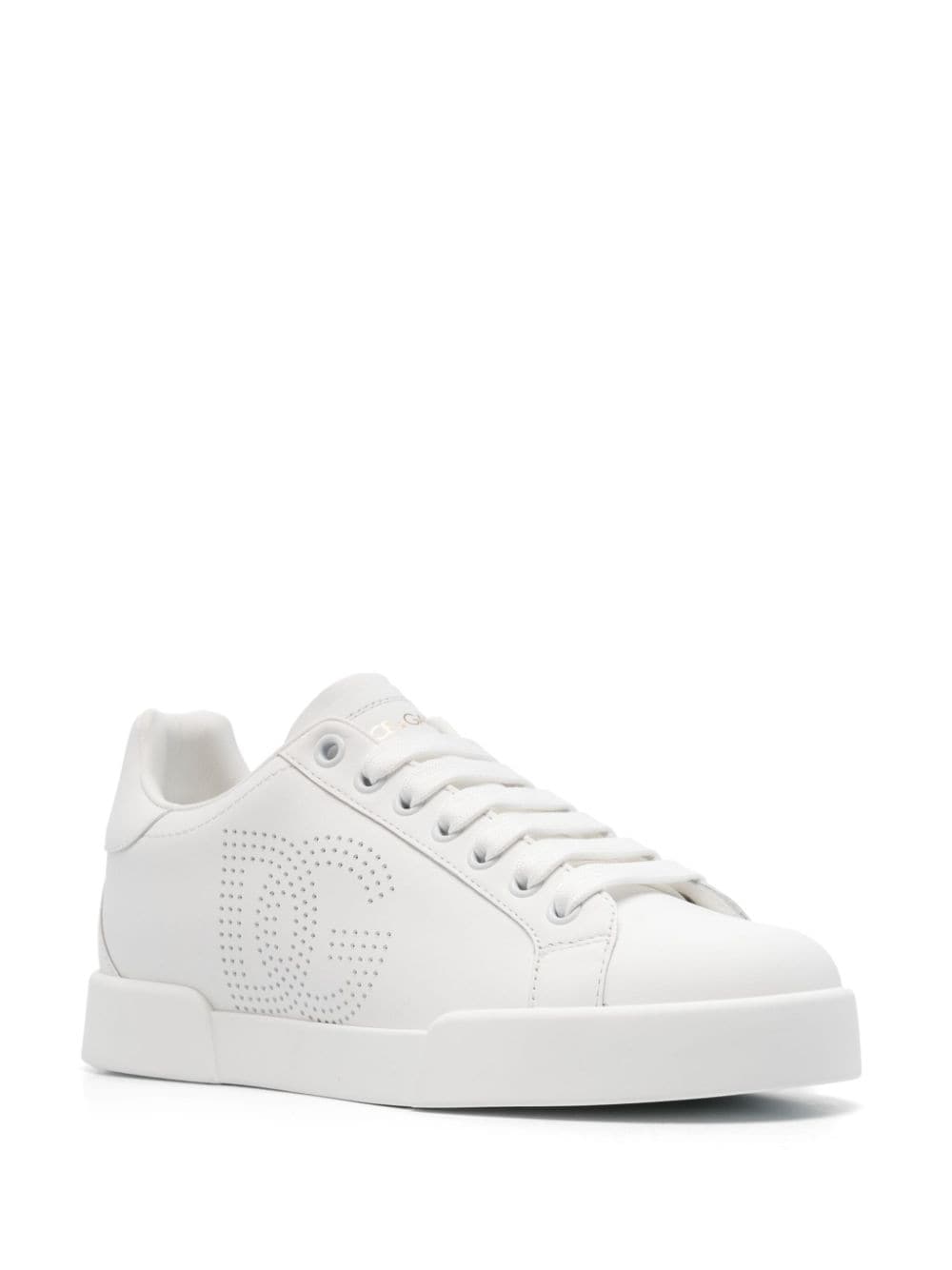 Dolce & Gabbana Portofino perforated-logo leather sneakers