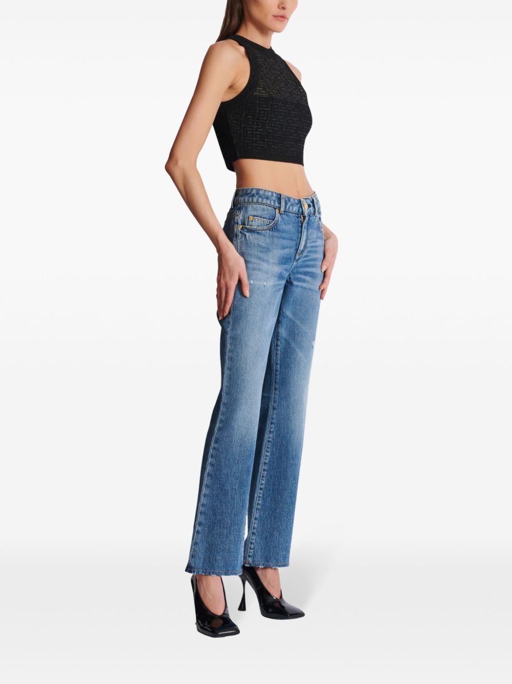 Balmain PB Labyrinth knit top