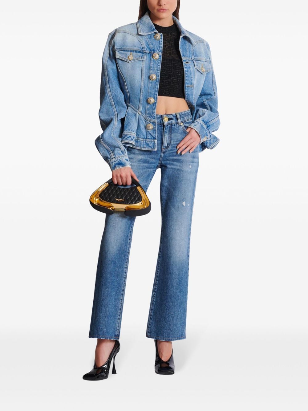 Balmain PB Labyrinth knit top