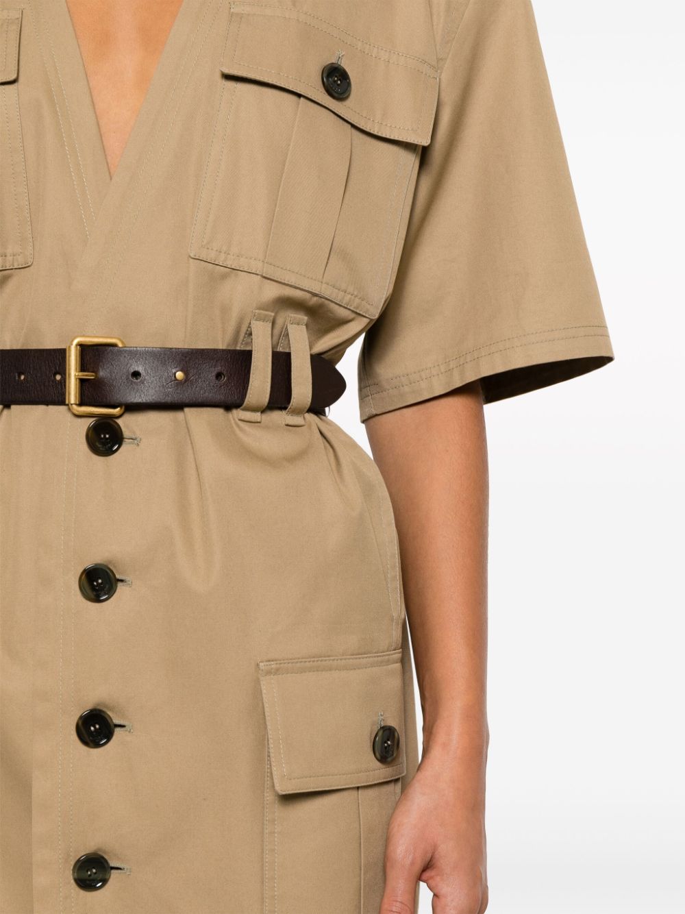 Saint Laurent Cotton twill midi dress