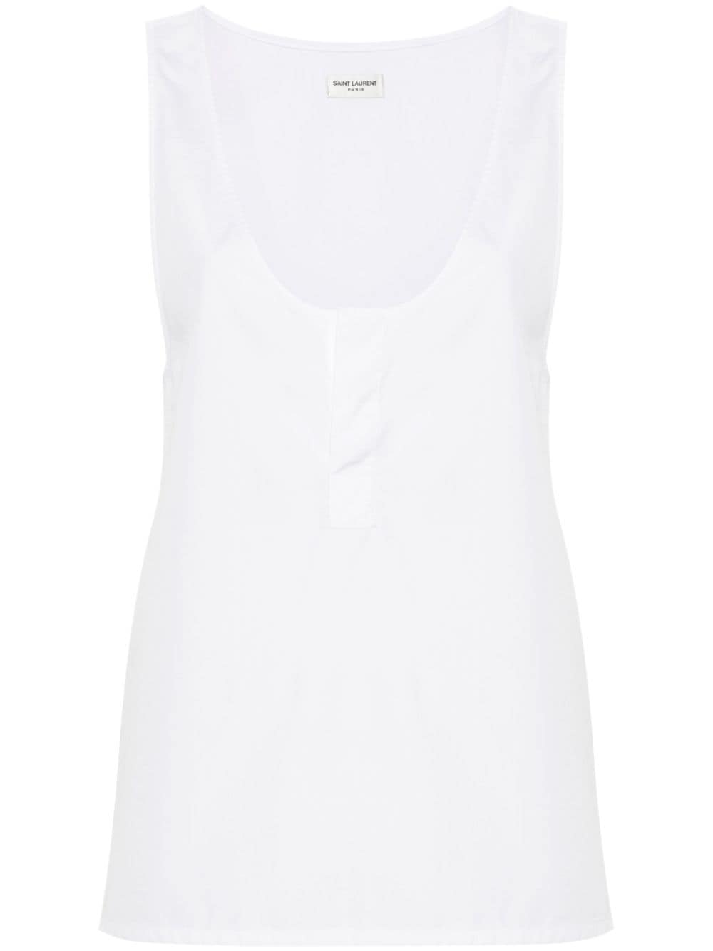 Saint Laurent semi-sheer Henley Tank Top