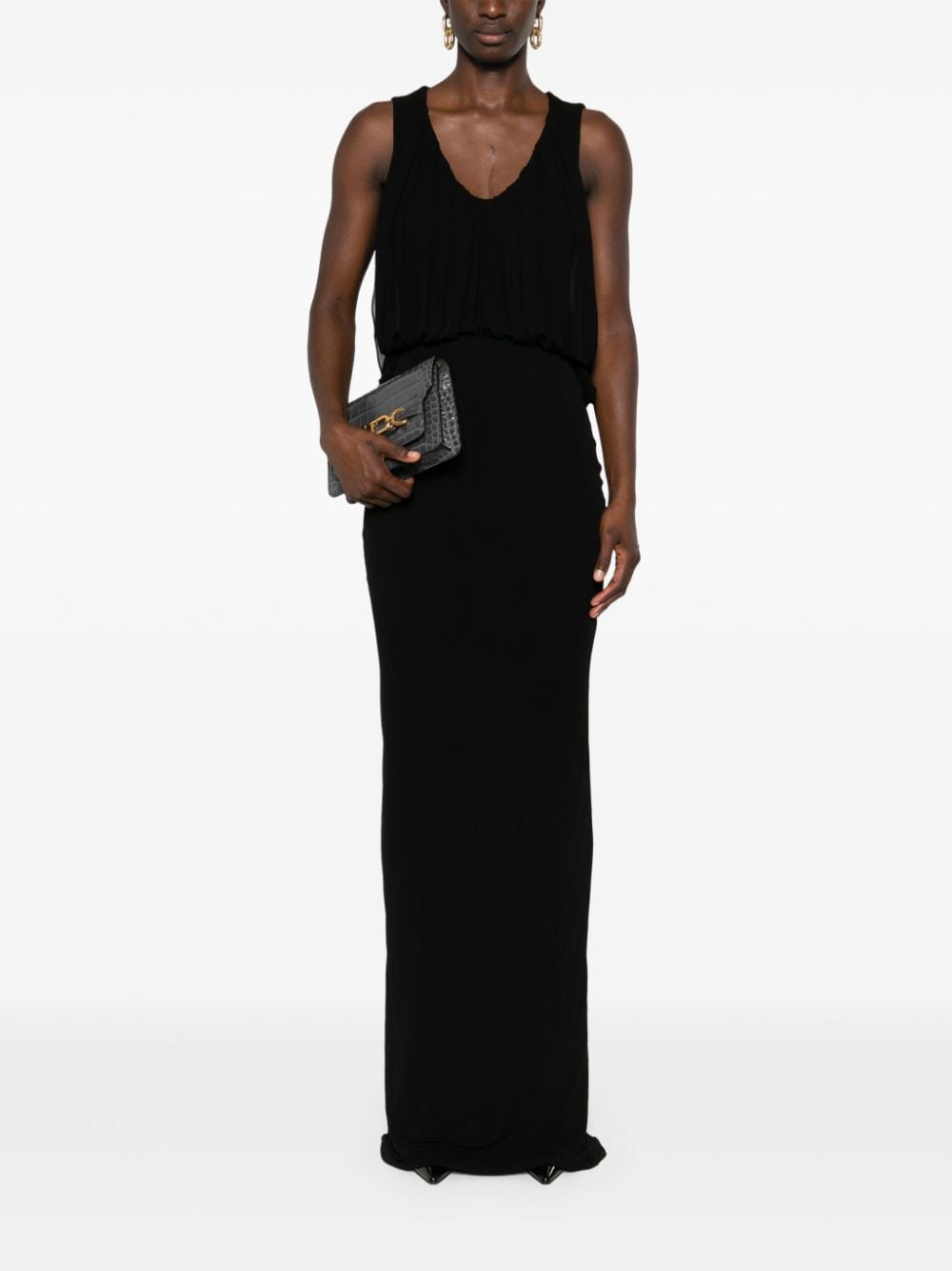 Saint Laurent draped maxi dress