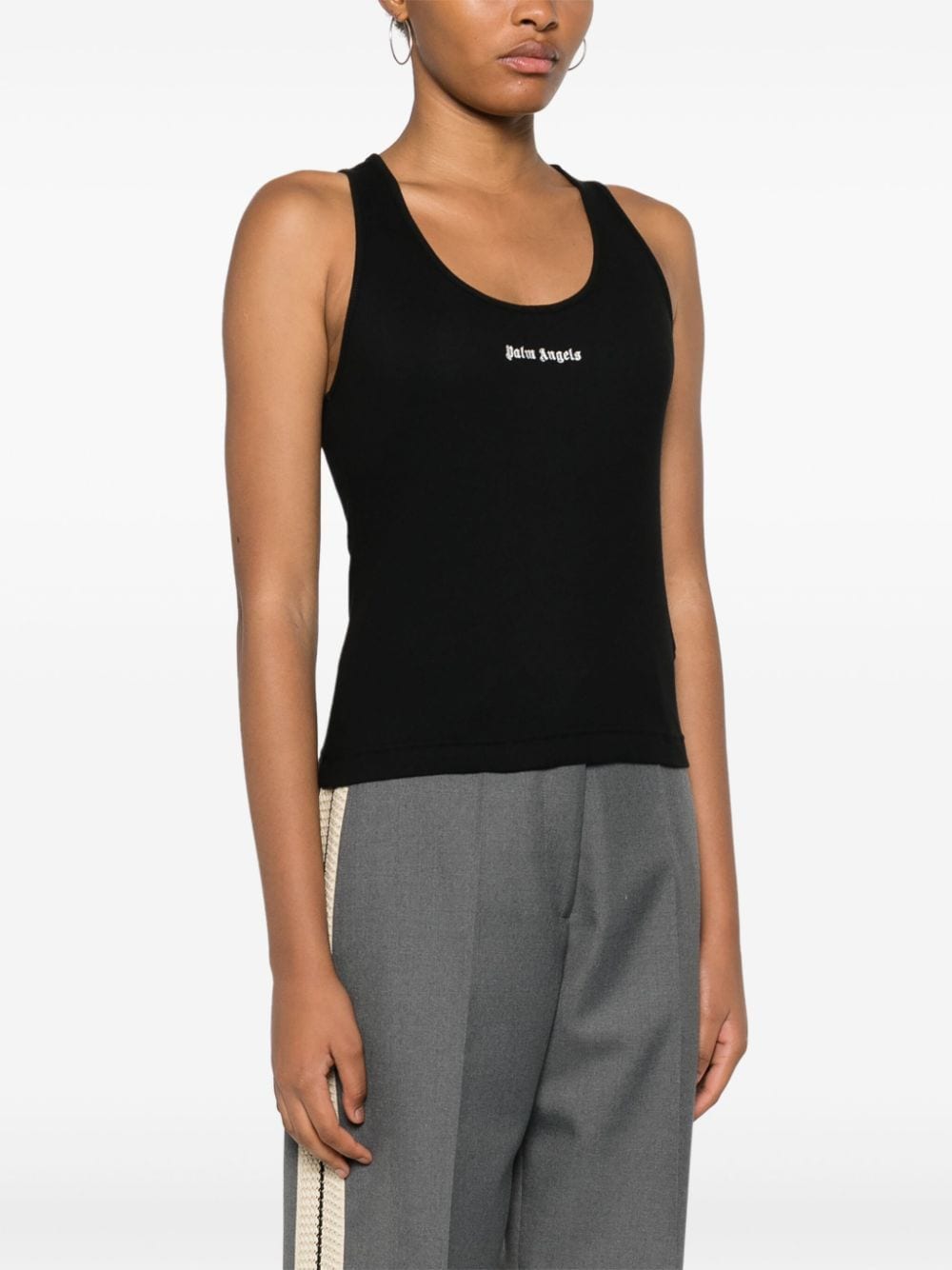 Palm Angels Logo ribbed tank top