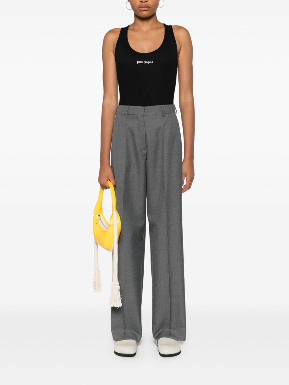 Palm Angels Logo ribbed tank top