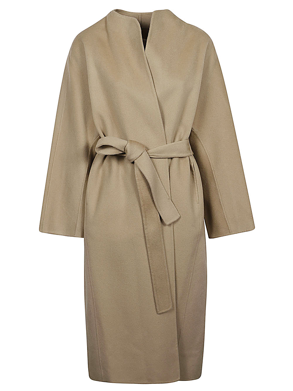 Sandbeige Wool midi coat