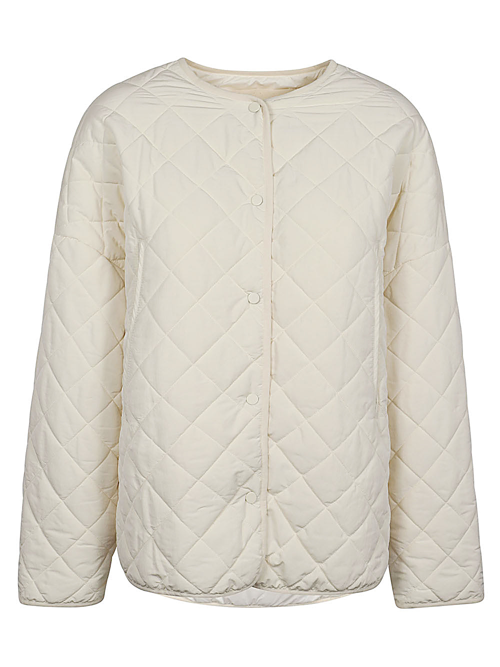 Sandbeige Quilted nylon jacket