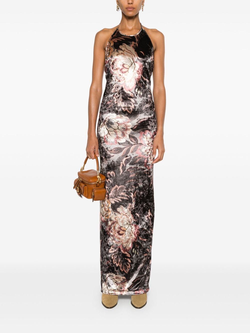Etro Printed chenille maxi dress