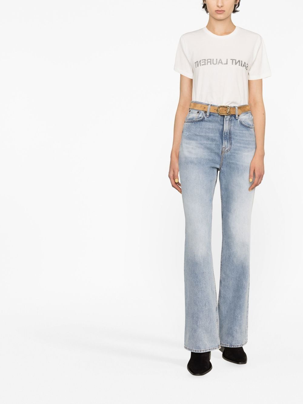 Saint Laurent Reverse Logo Print T-shirt