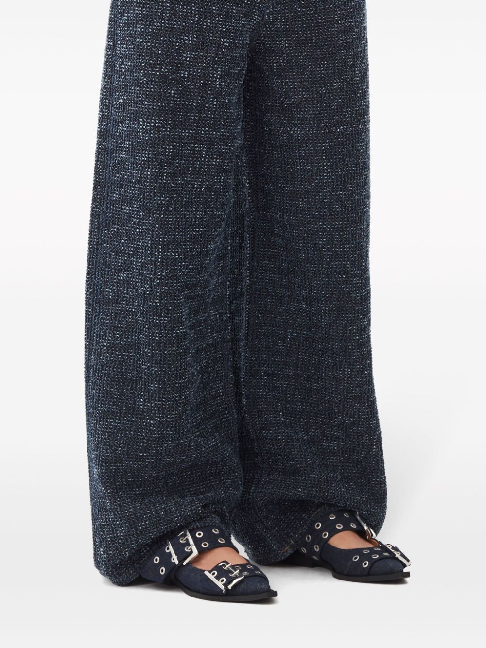 Ganni Denim Feminine Buckle Ballerinas