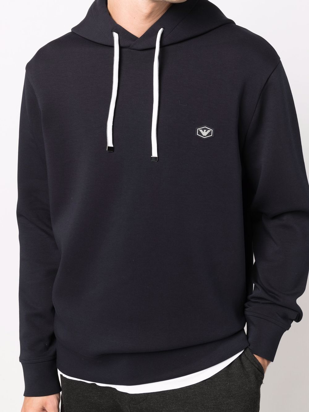 Emporio Armani long-sleeved Logo Patch Hoodie