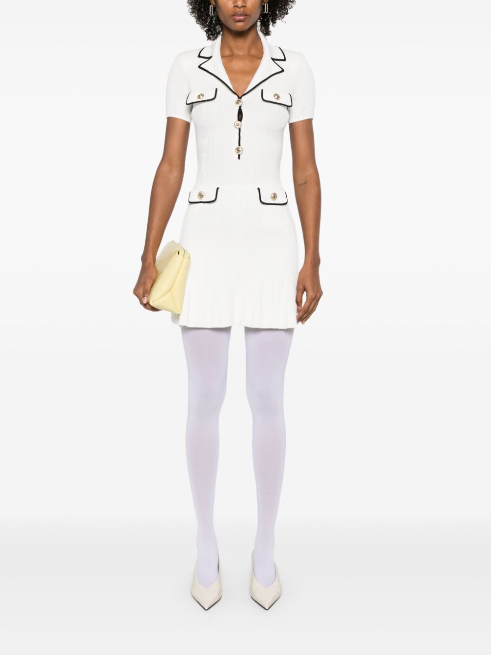 Self-Portrait ribbed-knit mini dress