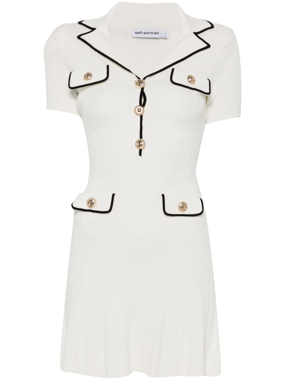 Self-Portrait ribbed-knit mini dress