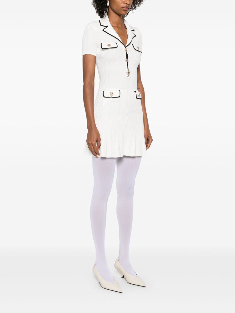 Self-Portrait ribbed-knit mini dress