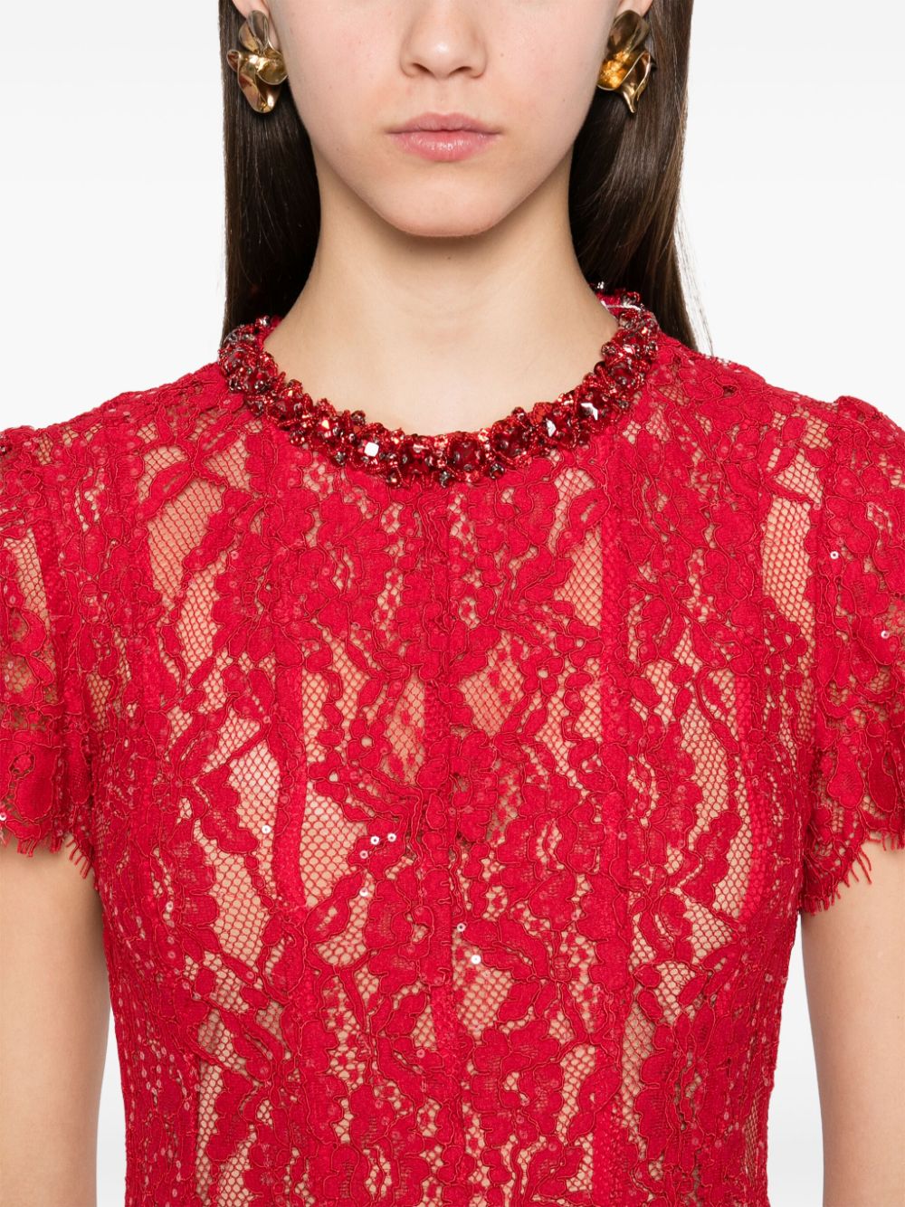 Self-Portrait lace midi dress