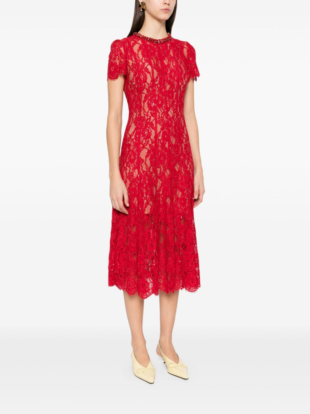 Self-Portrait lace midi dress