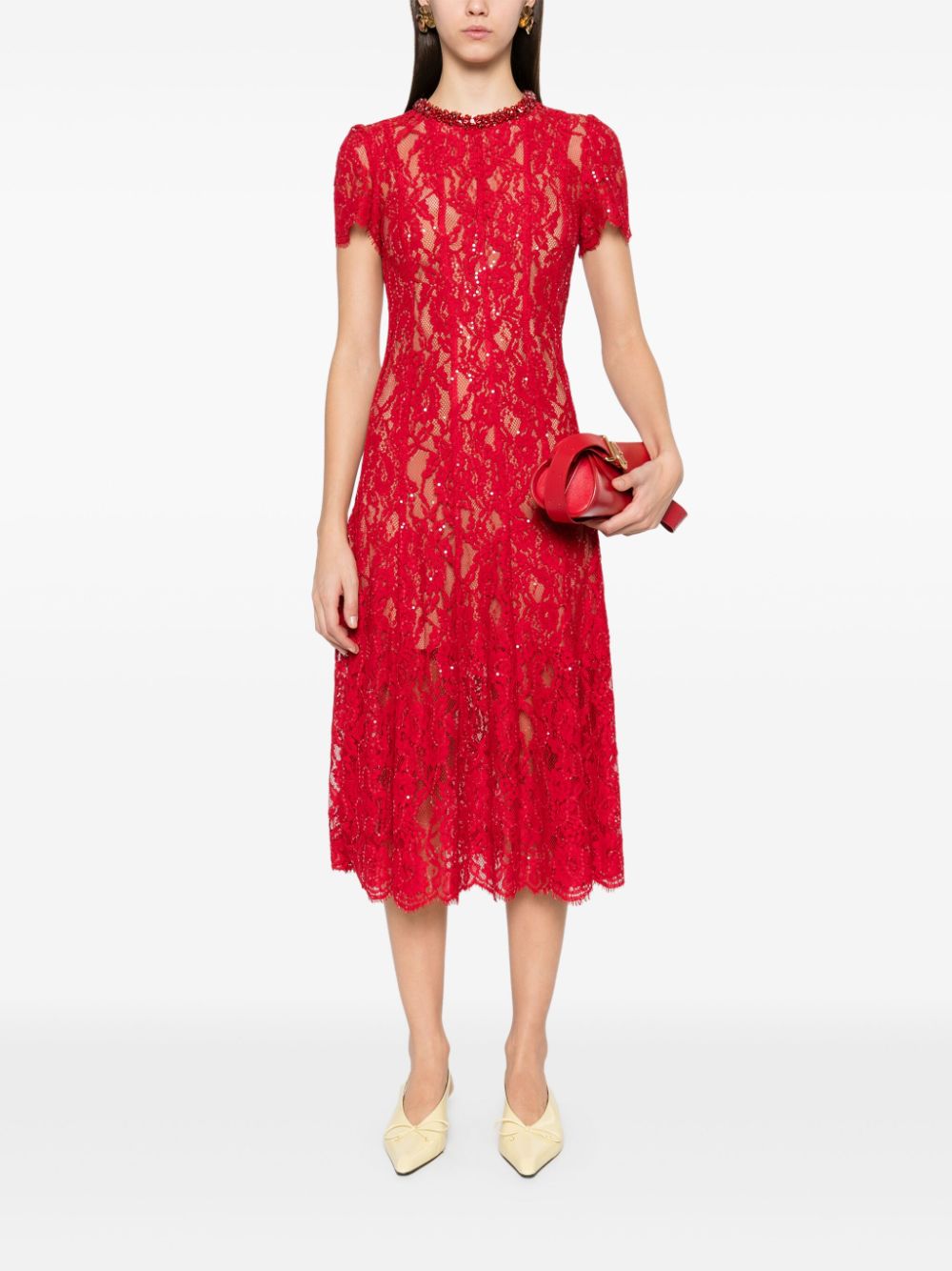 Self-Portrait lace midi dress