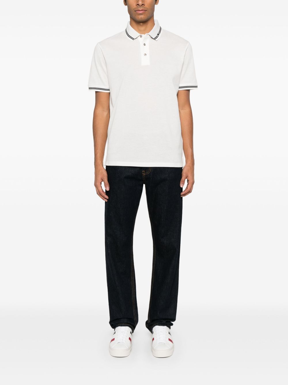 Emporio Armani Piqué polo shirt with piped collar