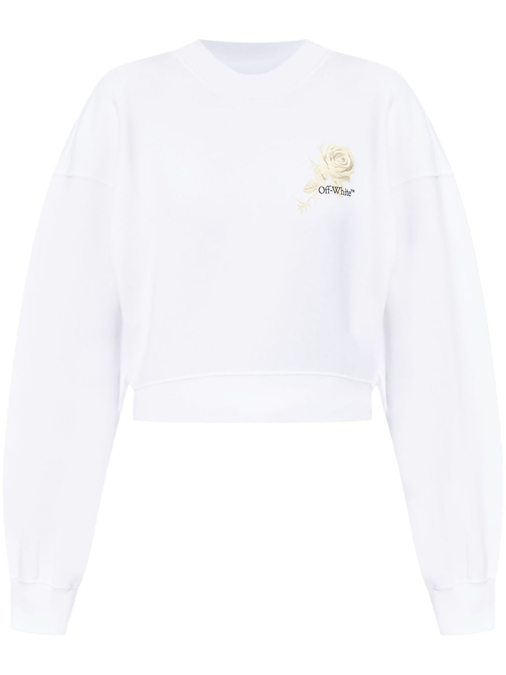 Off White logo-print cropped sweatshirt