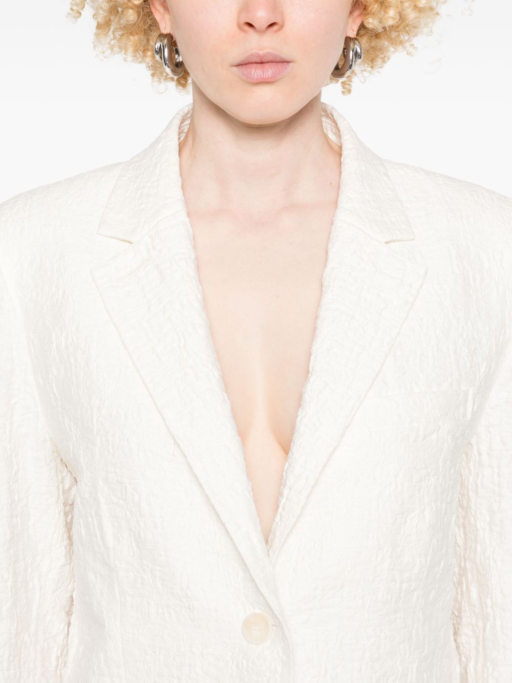 Harris Wharf London crinkled shoulder-pads blazer