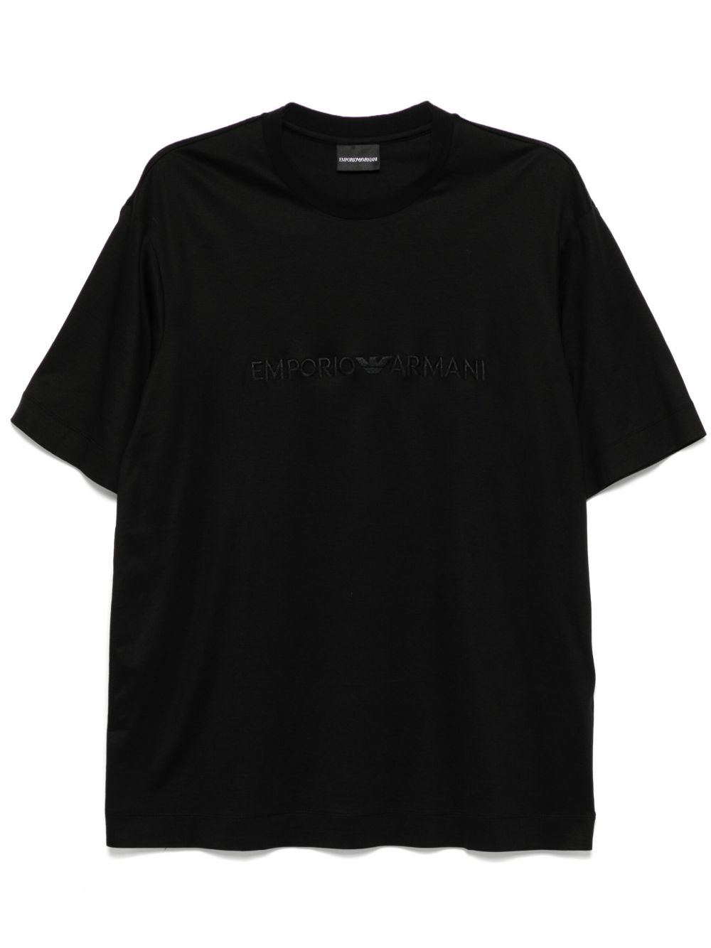 Emporio Armani T-shirt with embossed logo embroidery in lyocell blend jersey
