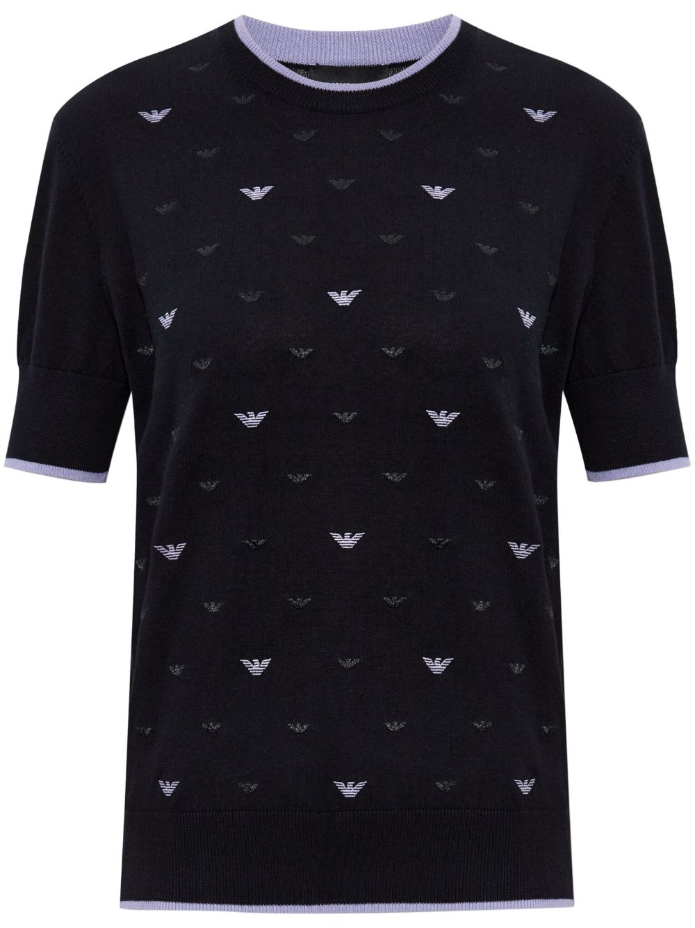 Emporio Armani Jumper with all-over micro eagle embroidery