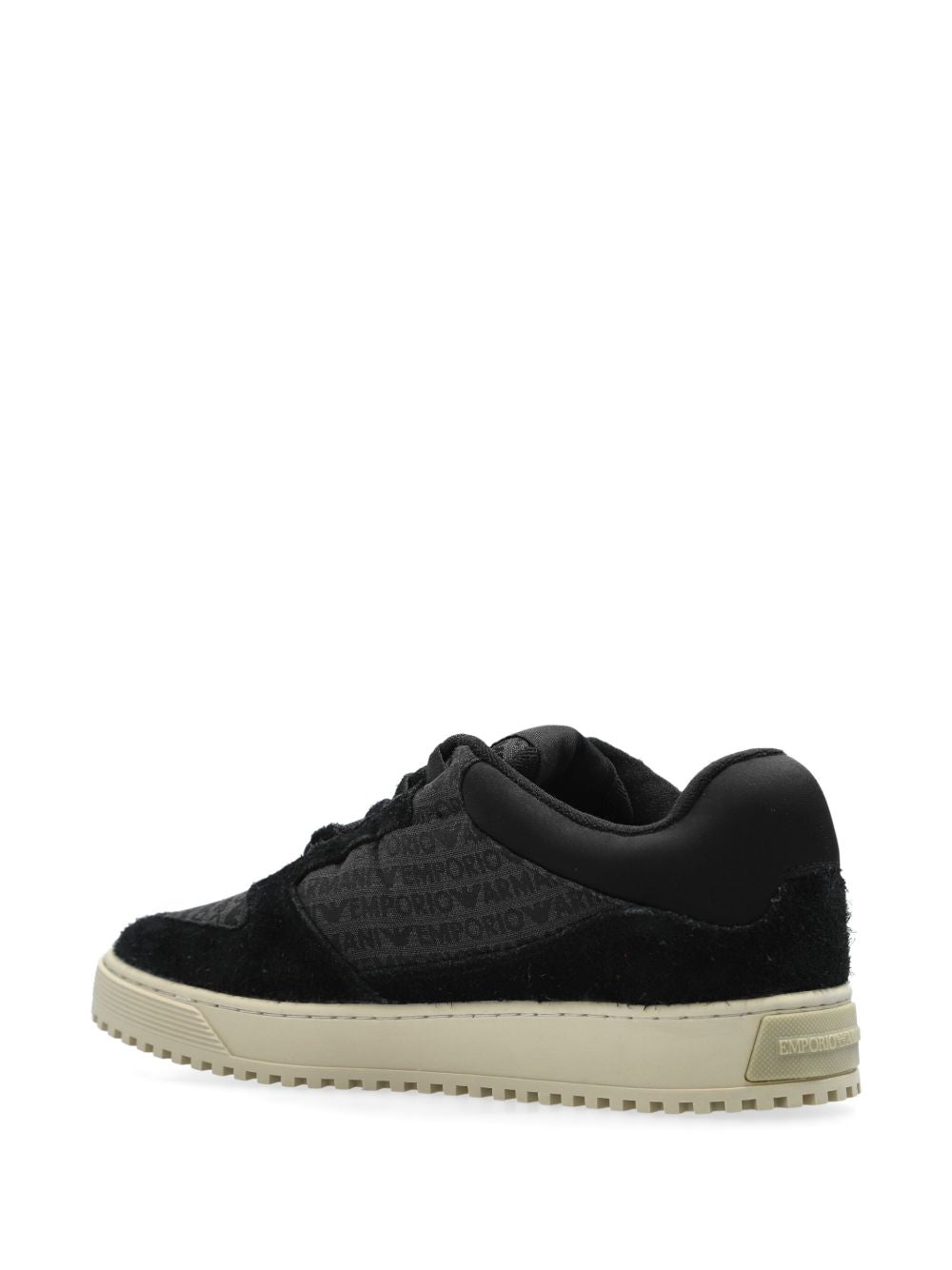 Emporio Armani Sneakers in jacquard fabric with logo lettering and suede