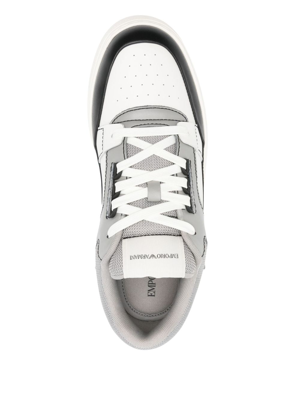 Emporio Armani Leather and mesh sneakers with contrasting details