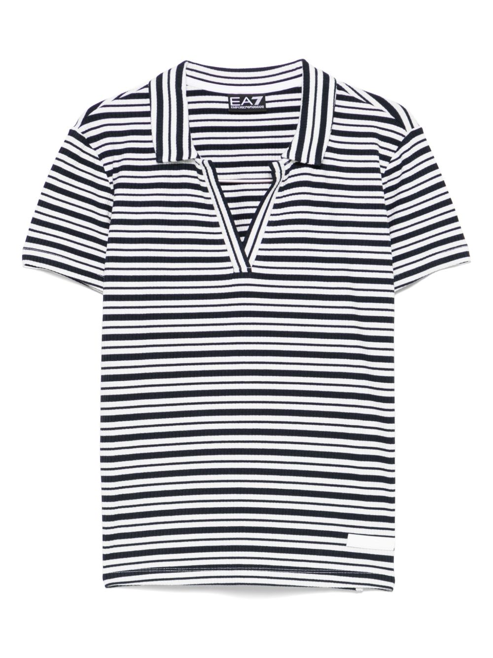 Ea7 V-neck Striped polo shirt
