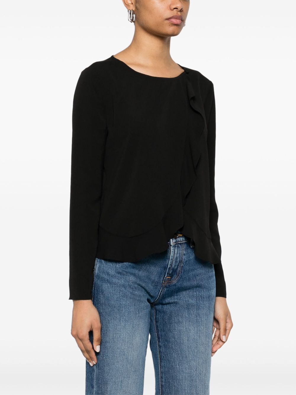 Emporio Armani fluid ruffled shirt jacket