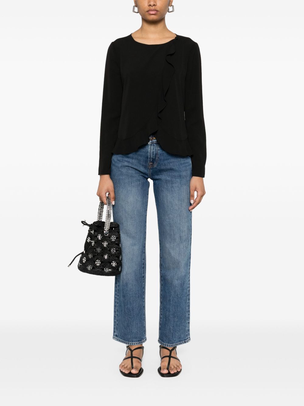 Emporio Armani fluid ruffled shirt jacket