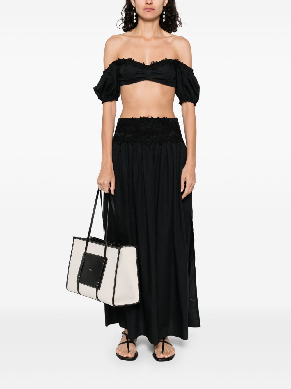 Ermanno Scervino Off-shoulder Lace detail cotton top