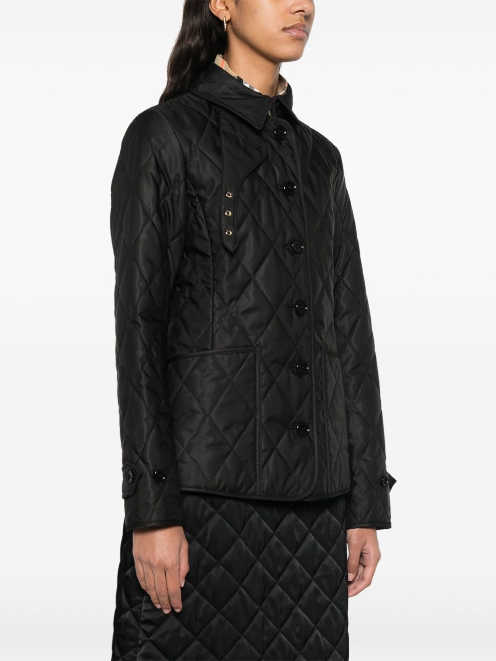 Burberry Tailored jacket with quilted high collar