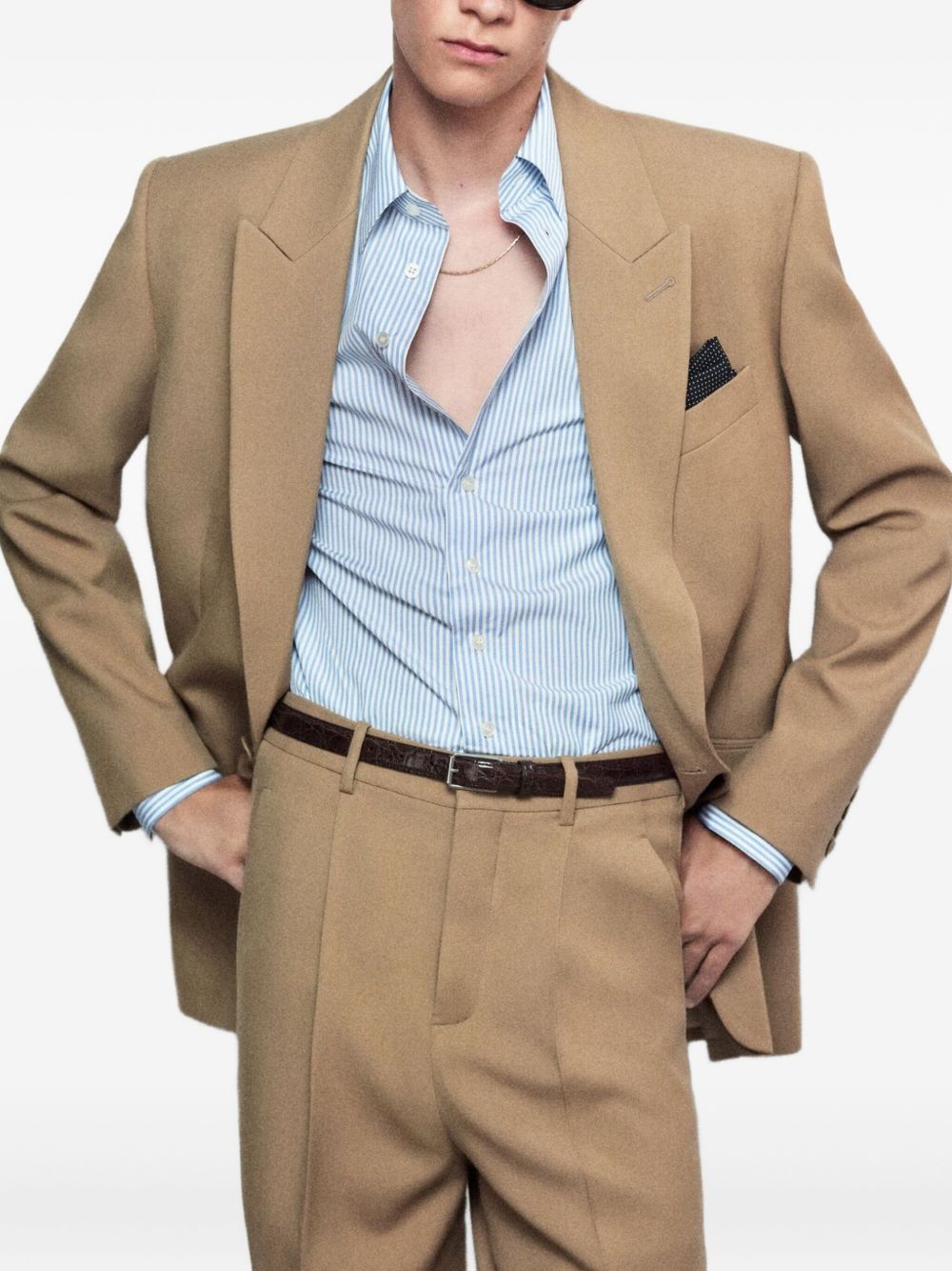 Saint Laurent striped oxford cotton shirt