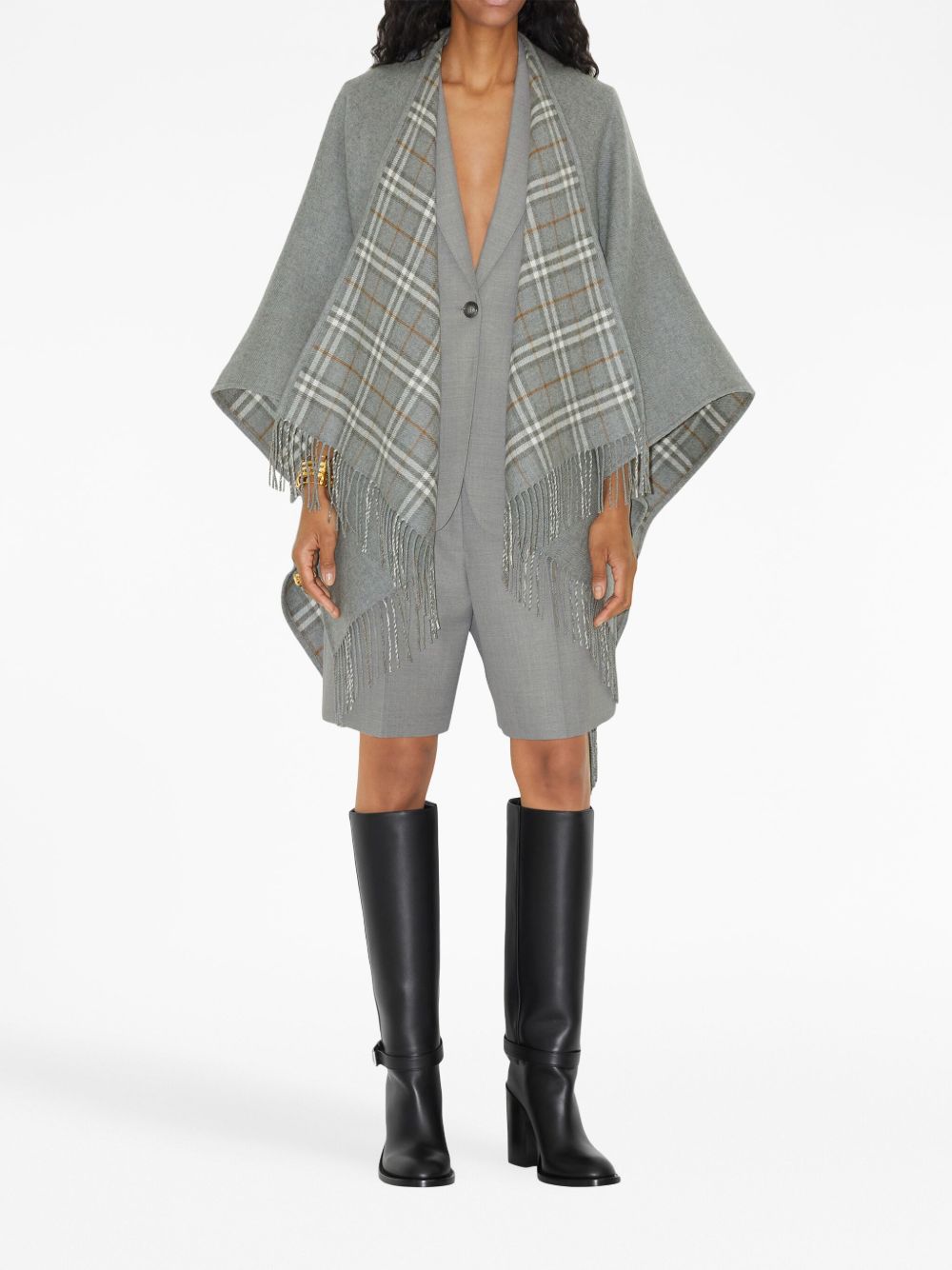 Burberry Vintage Check Reversible Wool Cape