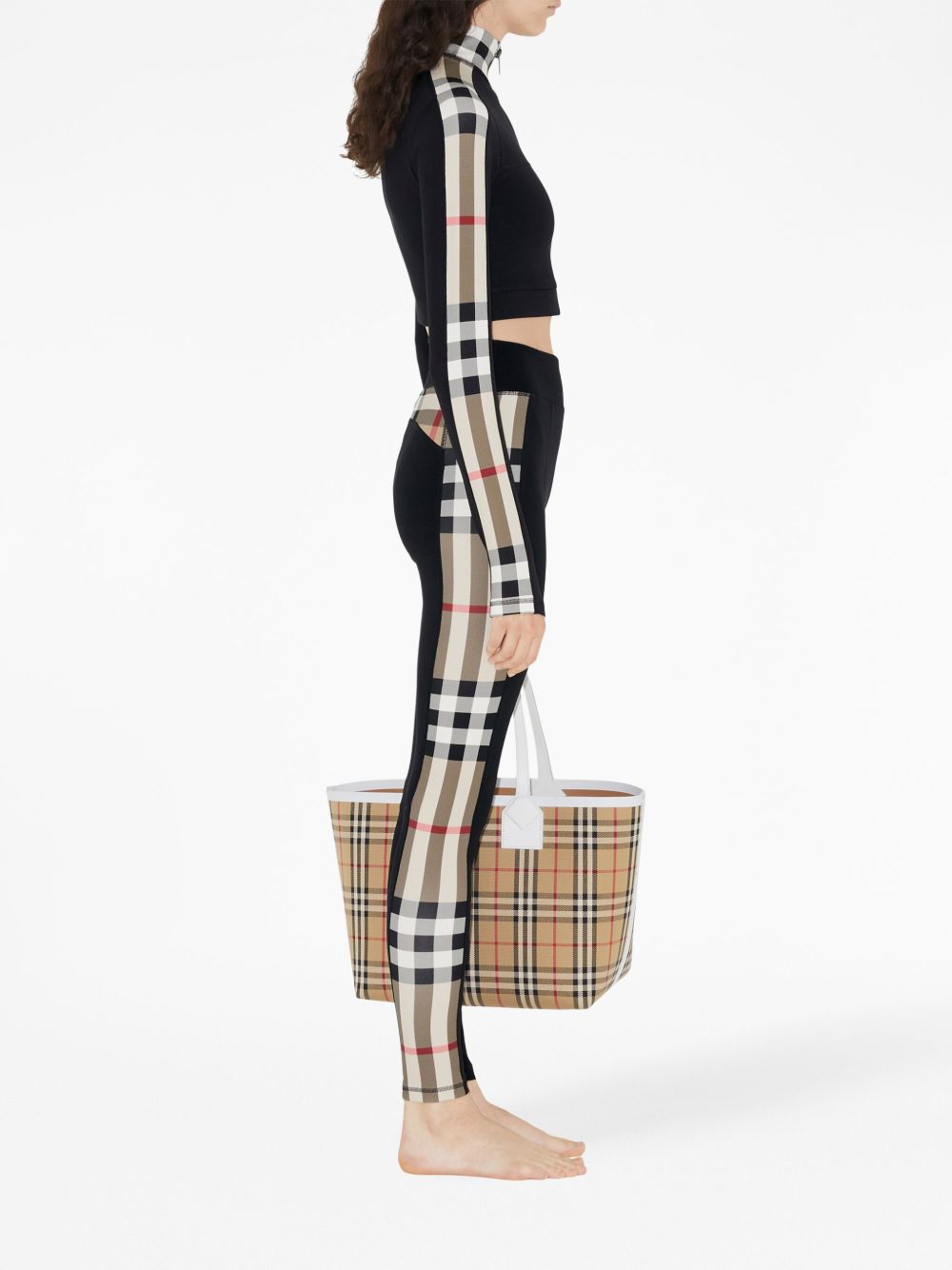 Burberry Stretch jersey cropped sweater with check trim