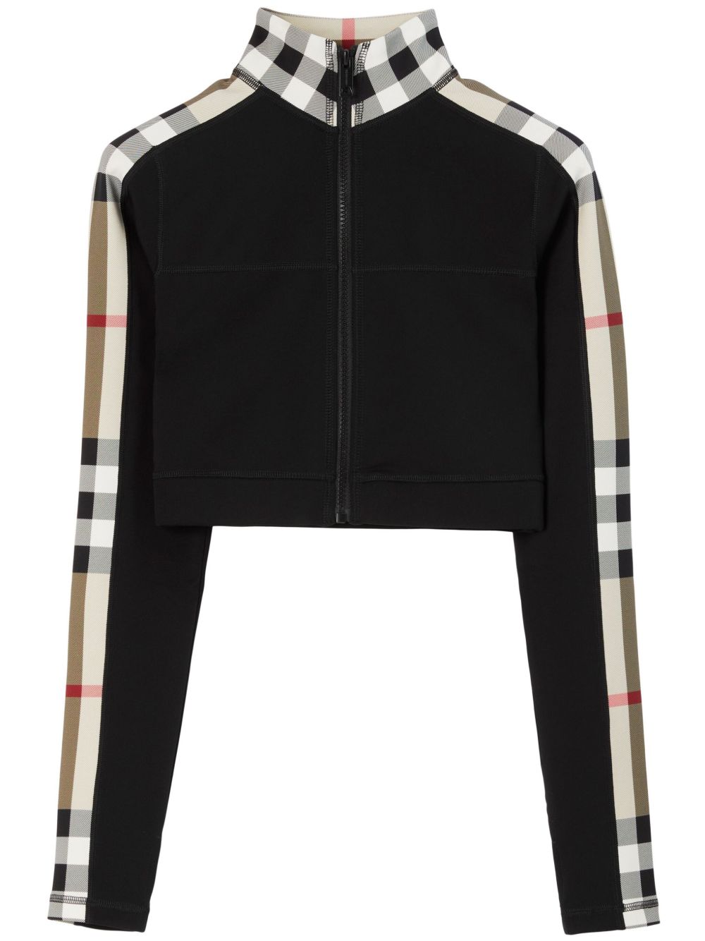 Burberry Stretch jersey cropped sweater with check trim
