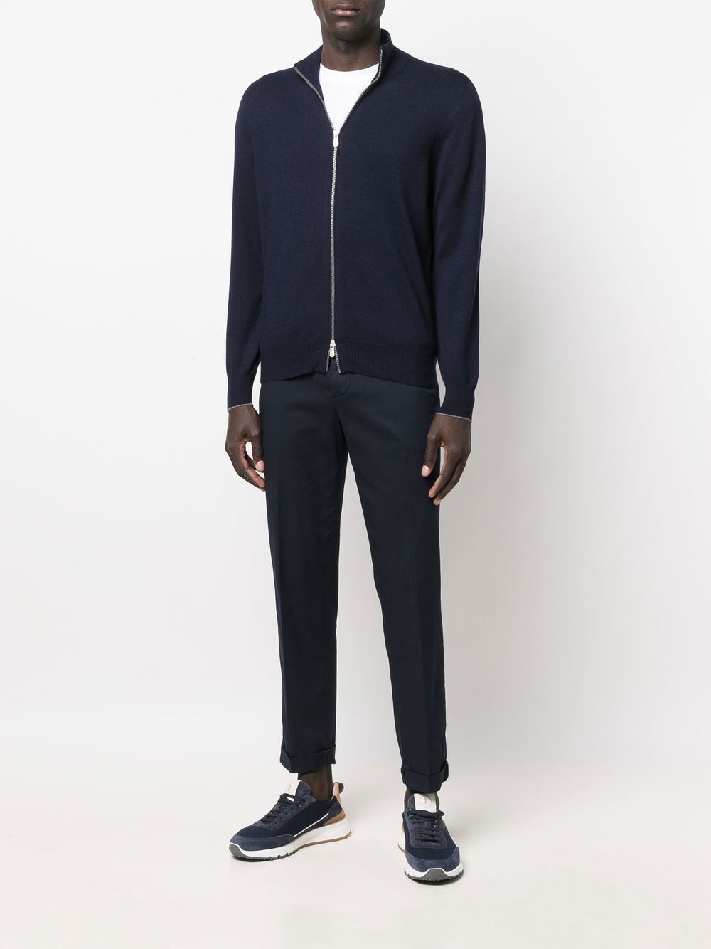 Brunello Cucinelli Cashmere high neck zip-up cardigan