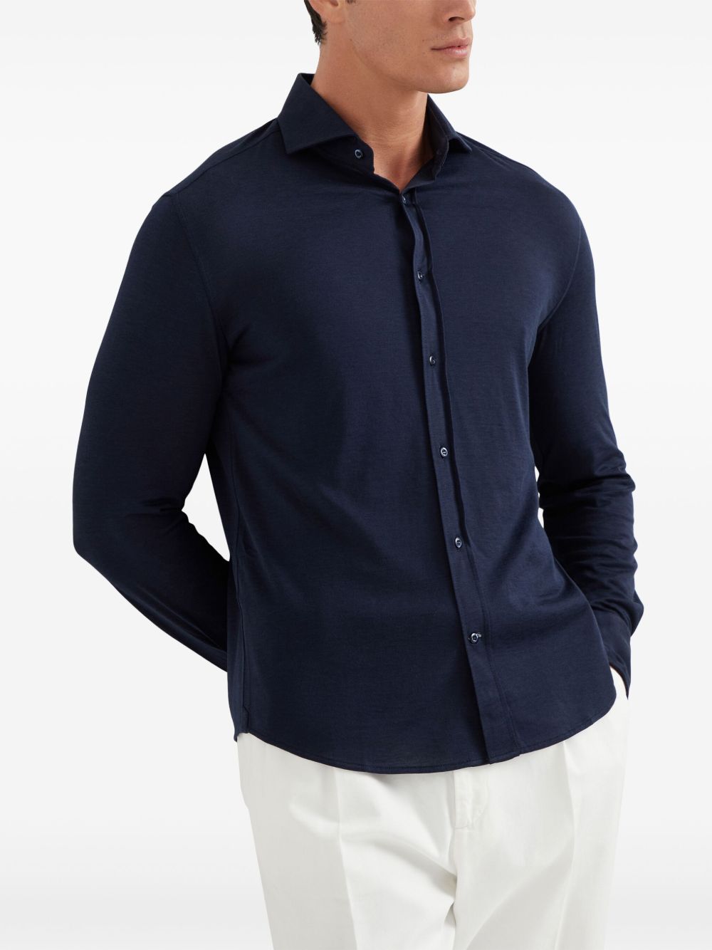 Brunello Cucinelli Spread-collar cotton shirt
