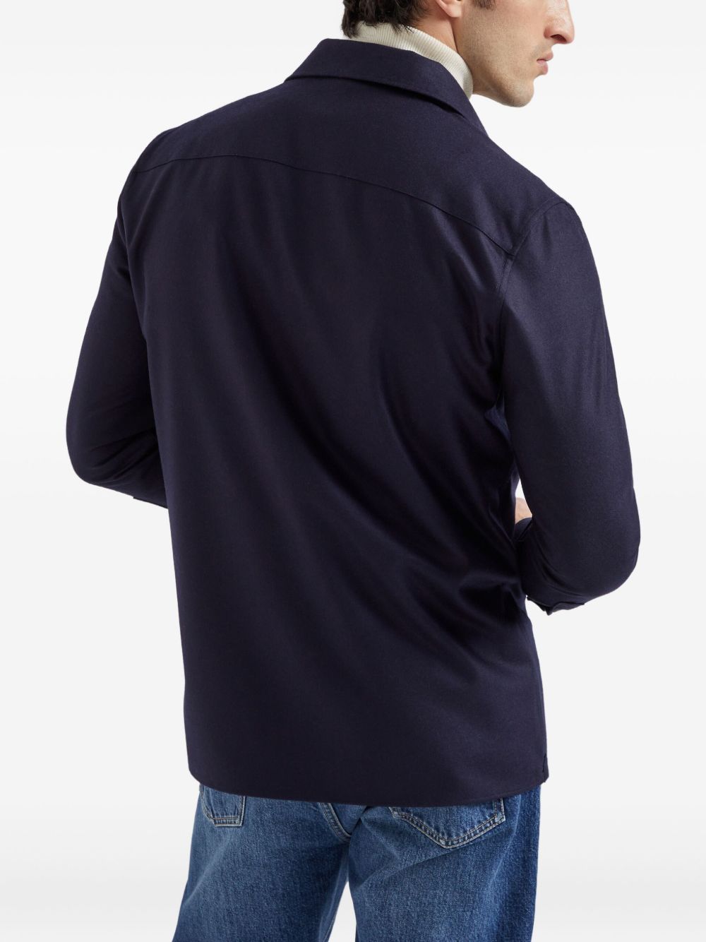 Brunello Cucinelli Virgin wool flannel overshirt with chest pockets