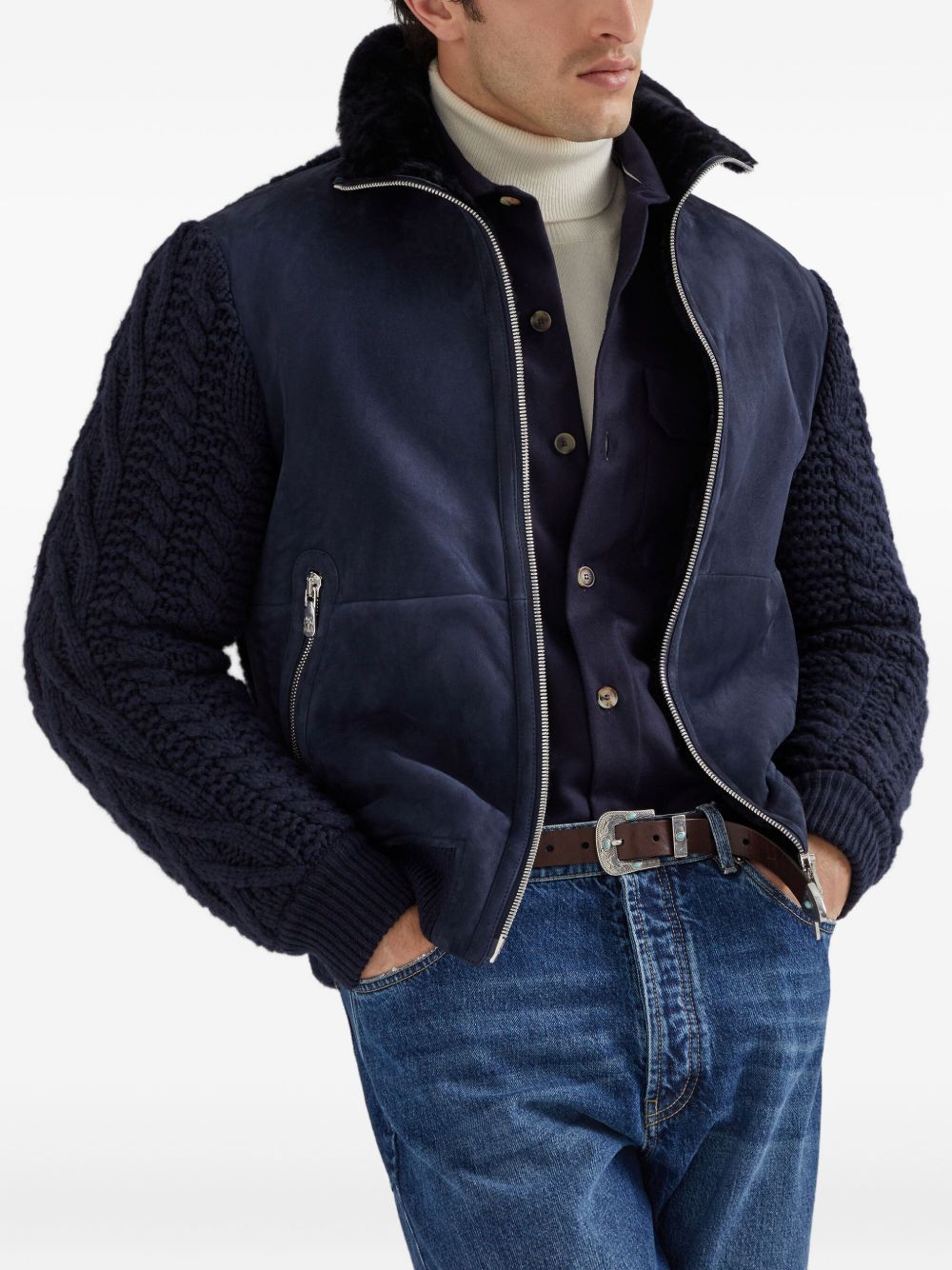 Brunello Cucinelli Virgin wool flannel overshirt with chest pockets