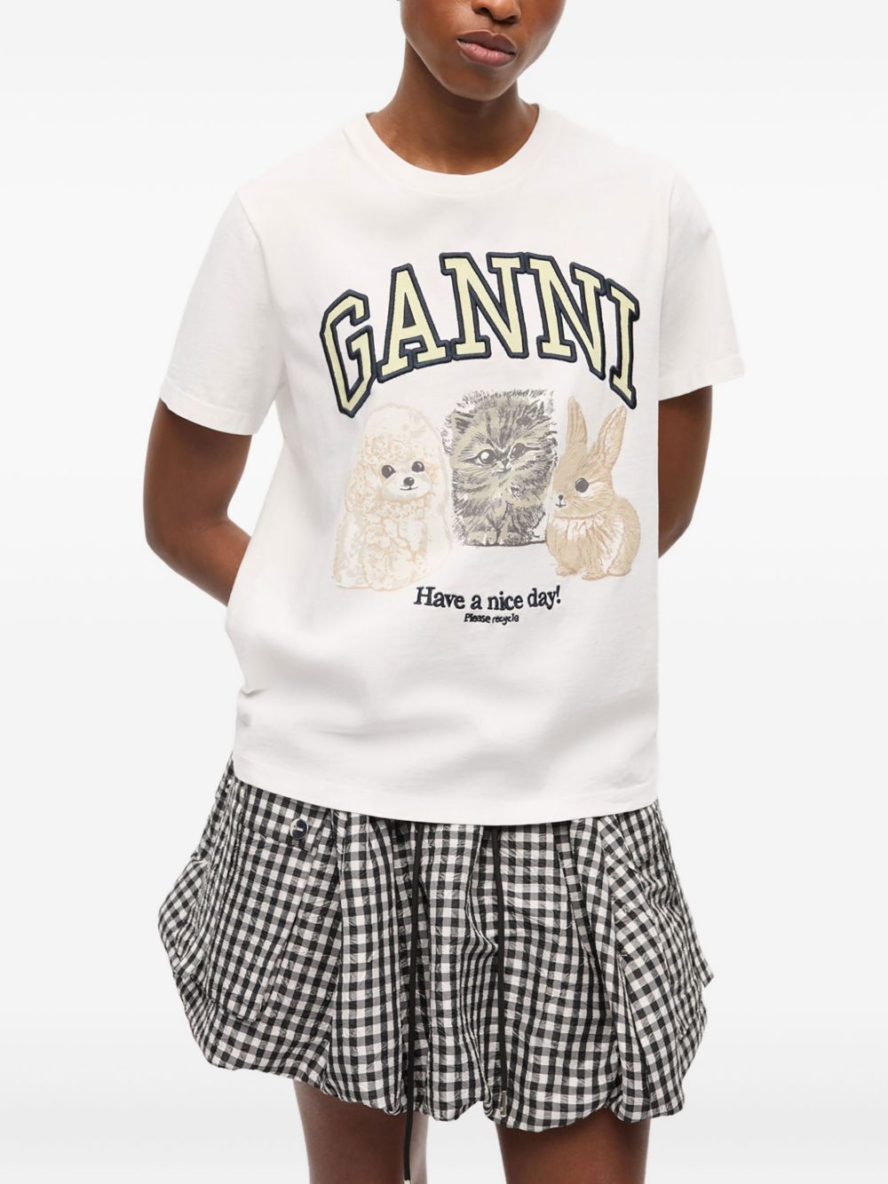 GANNI T-shirts and Polos White
