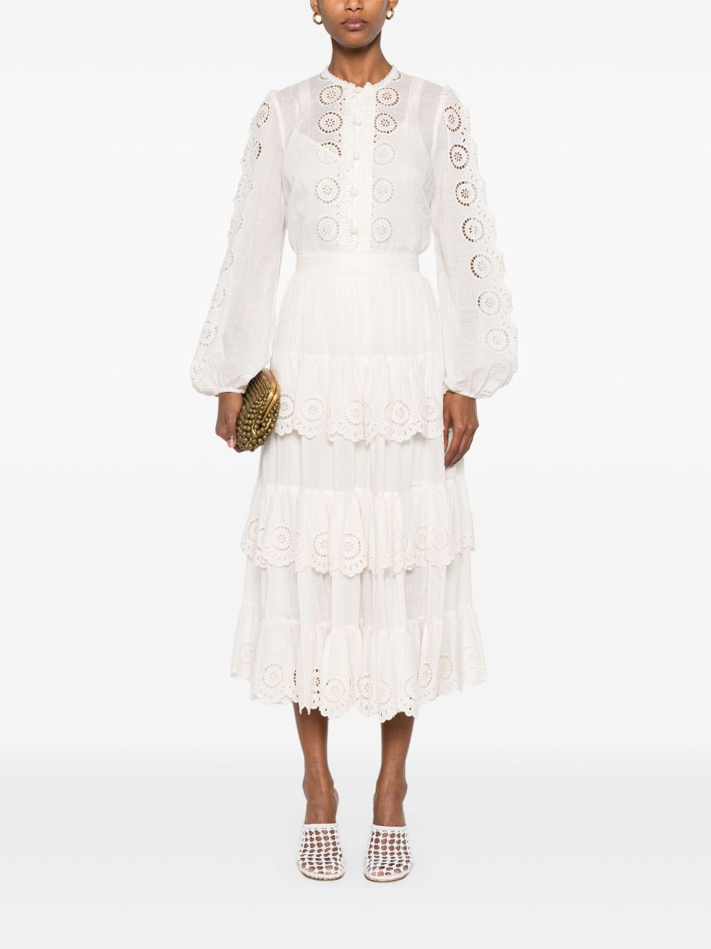 Zimmermann Lucky embroidered skirt