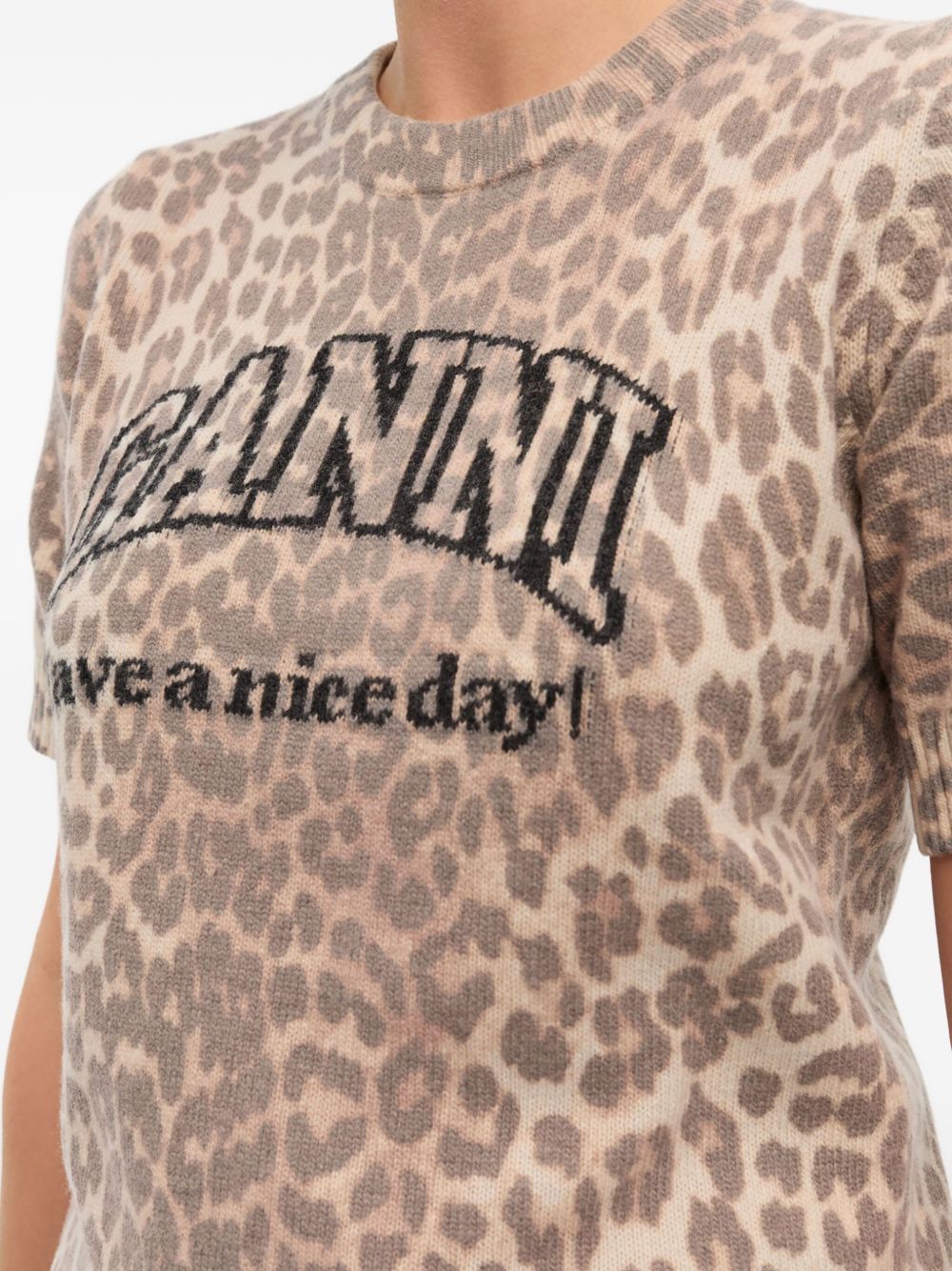Ganni Logo wool t-shirt