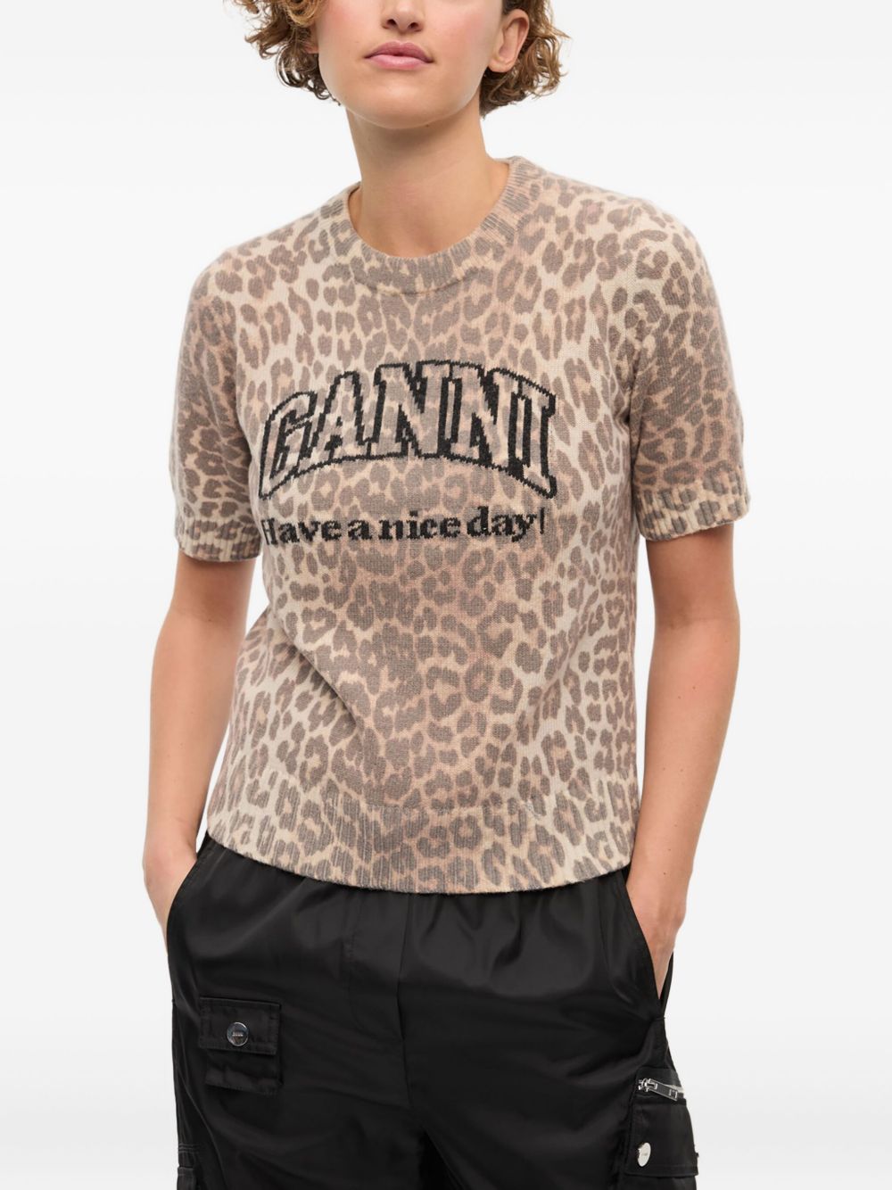 Ganni Logo wool t-shirt