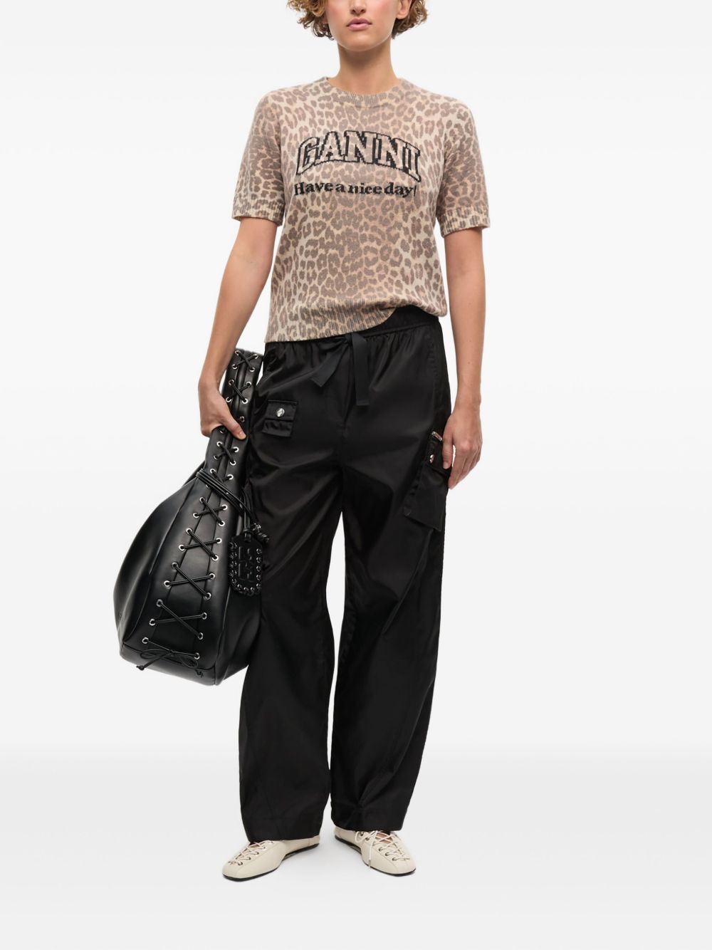 Ganni Logo wool t-shirt