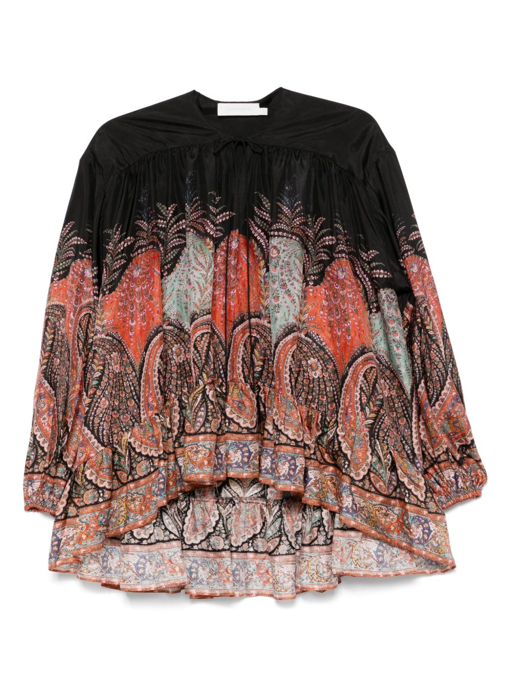 Zimmermann Rhiannon Ruffle Blouse with Puff Sleeves